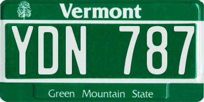 VT license plate YDN787