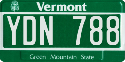 VT license plate YDN788