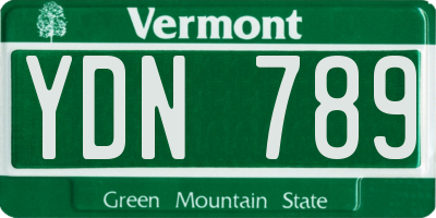 VT license plate YDN789