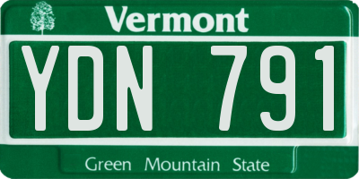 VT license plate YDN791