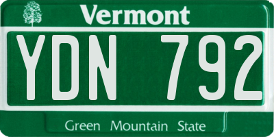 VT license plate YDN792