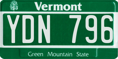 VT license plate YDN796