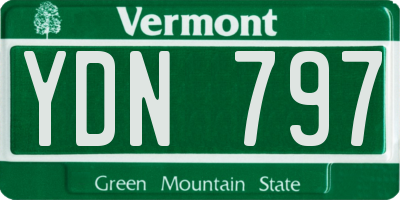 VT license plate YDN797