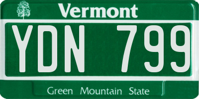 VT license plate YDN799