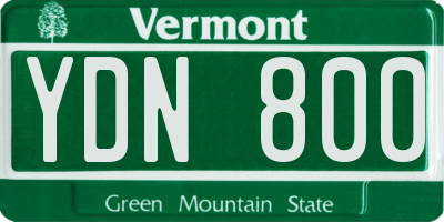 VT license plate YDN800