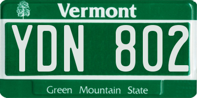 VT license plate YDN802