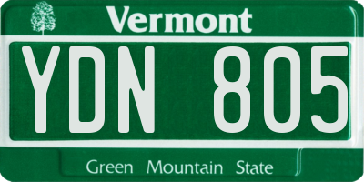 VT license plate YDN805