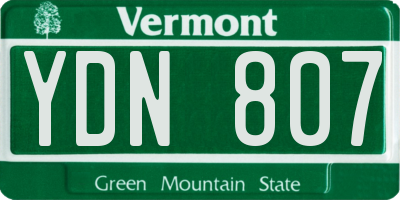 VT license plate YDN807