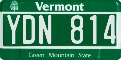 VT license plate YDN814