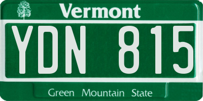 VT license plate YDN815