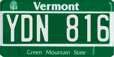 VT license plate YDN816