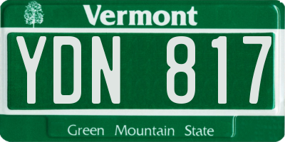 VT license plate YDN817