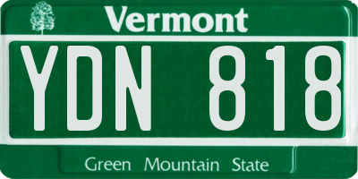 VT license plate YDN818