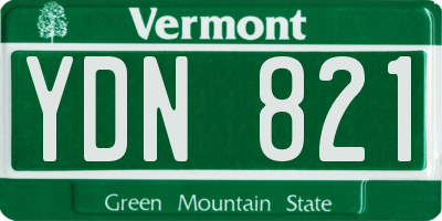 VT license plate YDN821
