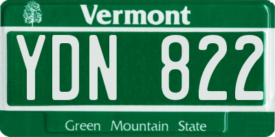 VT license plate YDN822