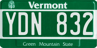 VT license plate YDN832