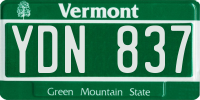 VT license plate YDN837