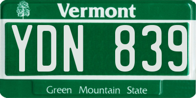 VT license plate YDN839