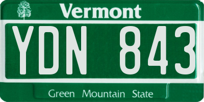 VT license plate YDN843