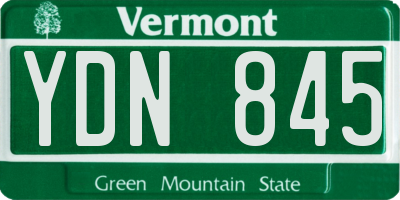 VT license plate YDN845