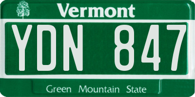 VT license plate YDN847