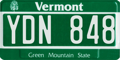 VT license plate YDN848