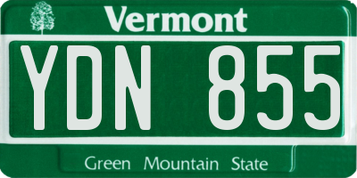 VT license plate YDN855
