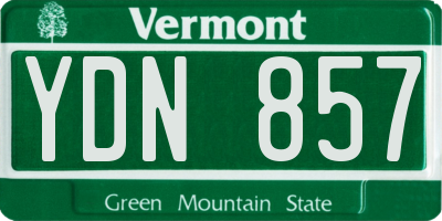 VT license plate YDN857