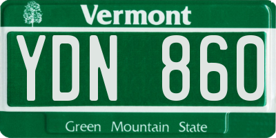 VT license plate YDN860