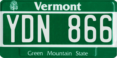 VT license plate YDN866