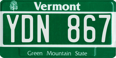 VT license plate YDN867