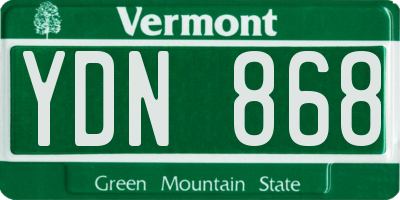VT license plate YDN868