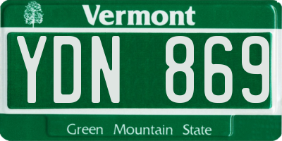 VT license plate YDN869