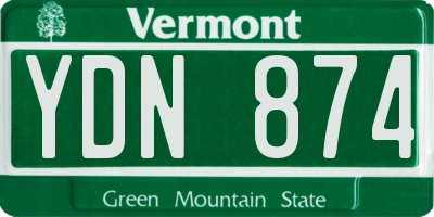 VT license plate YDN874