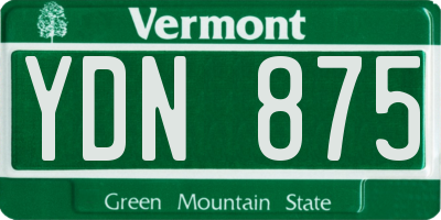 VT license plate YDN875