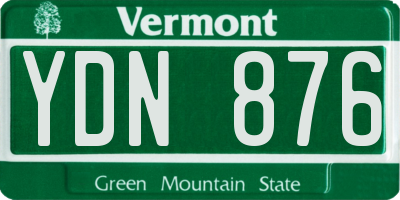 VT license plate YDN876