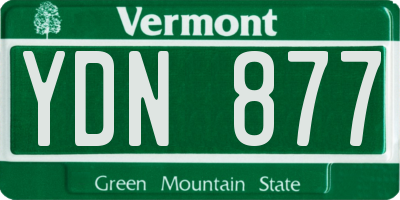 VT license plate YDN877