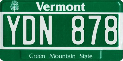 VT license plate YDN878