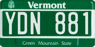 VT license plate YDN881