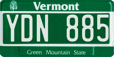 VT license plate YDN885