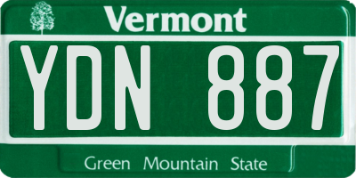 VT license plate YDN887