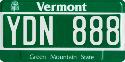VT license plate YDN888