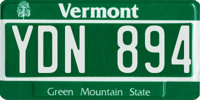 VT license plate YDN894