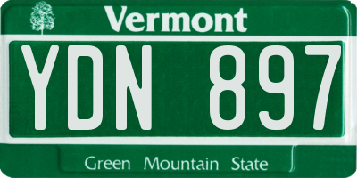 VT license plate YDN897