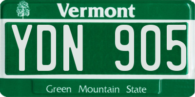 VT license plate YDN905