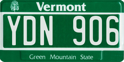 VT license plate YDN906