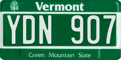 VT license plate YDN907