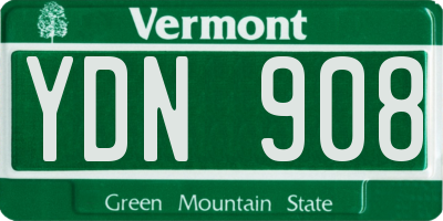 VT license plate YDN908