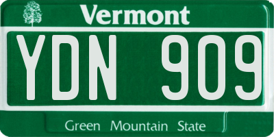 VT license plate YDN909