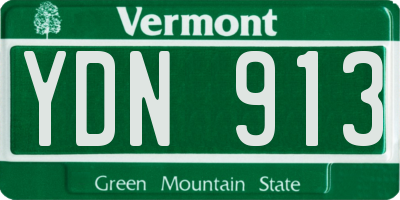 VT license plate YDN913